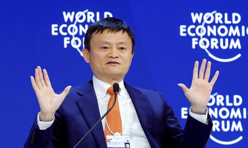 Chủ tịch Alibaba - Jack Ma tại Diễn đàn Kinh tế Thế giới. Ảnh: Reuters