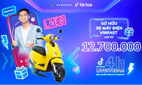 PewPew livestream bán xe máy điện VinFast tối 12/12 với nhiều ưu đãi hấp dẫn