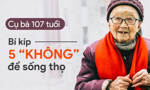 Cụ bà 107 tuổi và bí quyết 5 "KHÔNG" để sống khỏe mạnh: Ai áp dụng được ắt sẽ sống lâu!