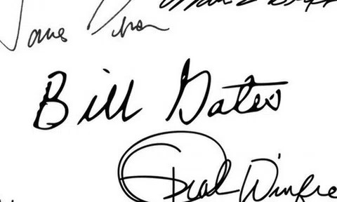 Chữ ký từ "đơn giản, nguệch ngoạc" tới "cầu kỳ, uốn lượn" tiết lộ tính cách và báo trước dấu hiệu giàu sang của các tỷ phú