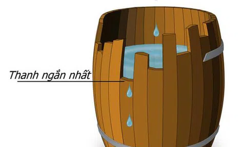 Nguyên lý thùng gỗ: Thùng muốn chứa nhiều nước thì phải thay thanh gỗ ngắn, người muốn bảo vệ bản thân, phải tự tìm điểm yếu của mình