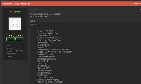 Hacker lại tung dữ liệu được cho là của Concung.com lên mạng, đe dọa FPT Shop
