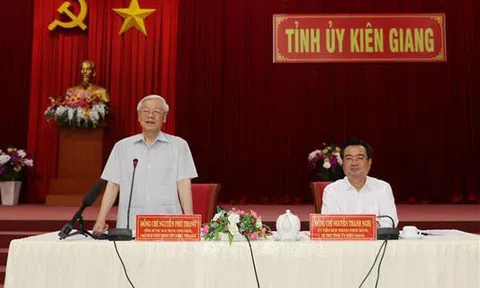 Hình ảnh Tổng bí thư, Chủ tịch nước làm việc tại Kiên Giang