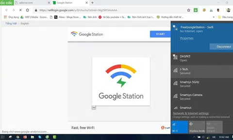 Cách kết nối WiFi miễn phí của Google tại Việt Nam