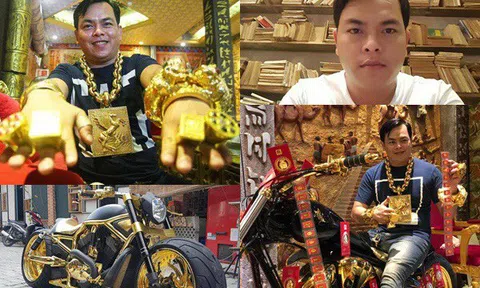 Những cuộc "chơi lớn" của Phúc XO – người đeo nhiều vàng nhất Việt Nam vừa bị công an bắt: Cõng 13 kg đi cổ vũ bóng đá, đội mũ vàng đính kim cương…