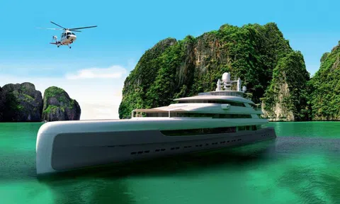 Chiêm ngưỡng siêu du thuyền giá 145 triệu USD, đặc biệt có cả sân riêng cho máy bay trực thăng