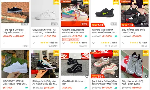 Nhập giày Nike "fake" từ Trung Quốc về bán online số lượng lớn tại Việt Nam, chỉ sở hữu 1 kho hàng nhưng mở la liệt 20 gian hàng trên sàn TMĐT để "đè bẹp" đối thủ!