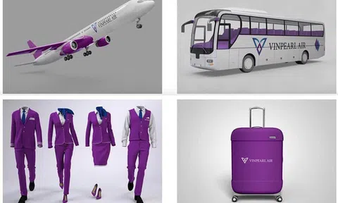 Dân mạng lan truyền bộ nhận diện thương hiệu "tím lịm tìm sim", nghi là màu chủ đạo của Hãng hàng không Vinpearl Air
