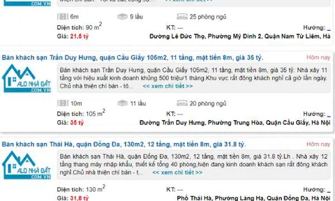 Doanh nghiệp, người nổi tiếng đua nhau rao bán khách sạn